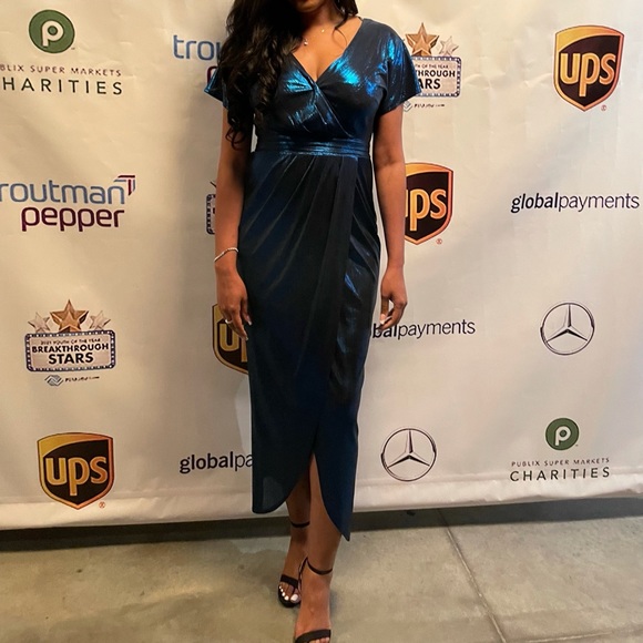 Turquoise Sparkle Holiday Dress ✨✨✨✨✨ By GUESS - Picture 5 of 10